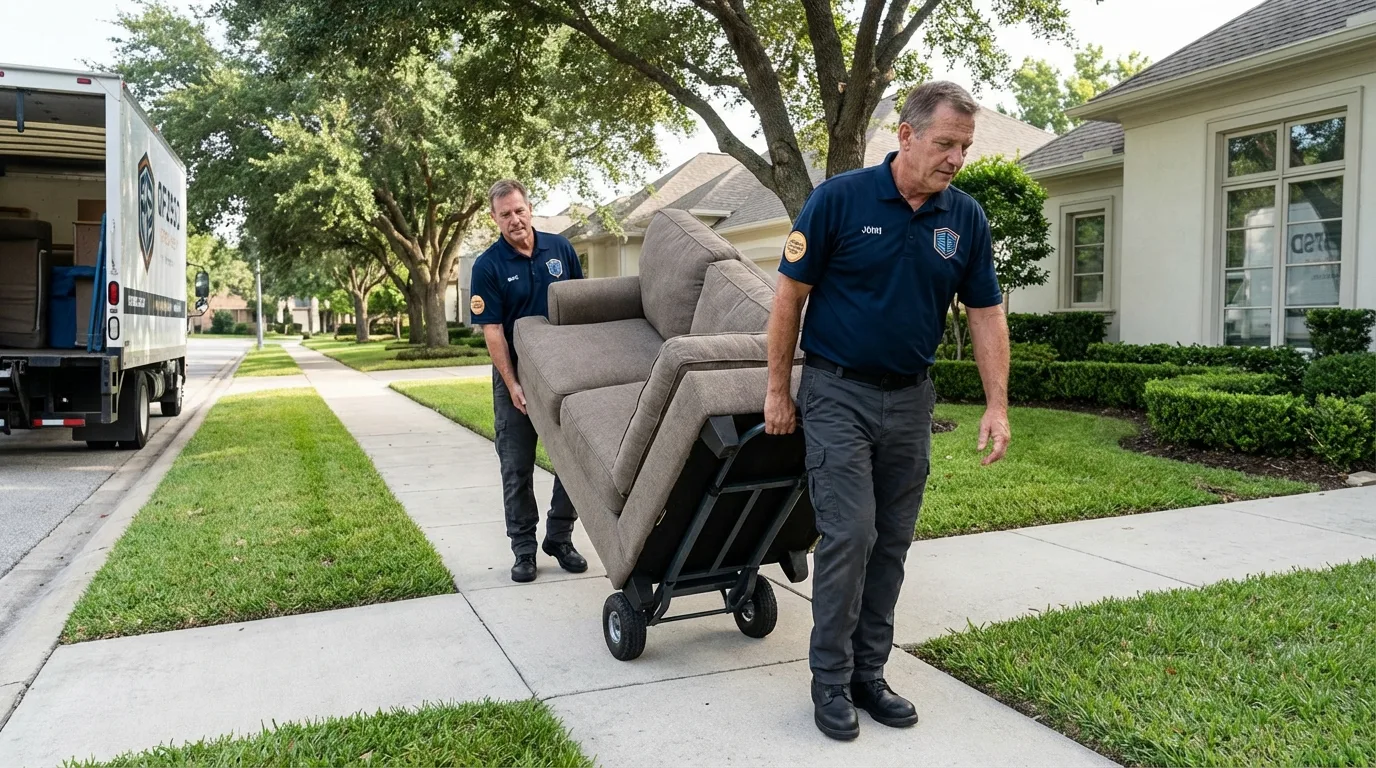 Local residential moving crew loading furniture in Spring Grove, PA